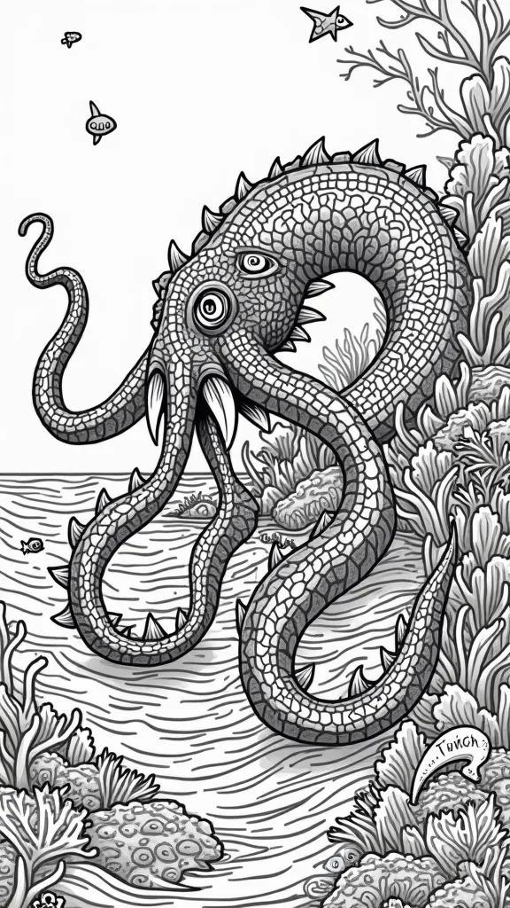 Página para colorear de Kraken